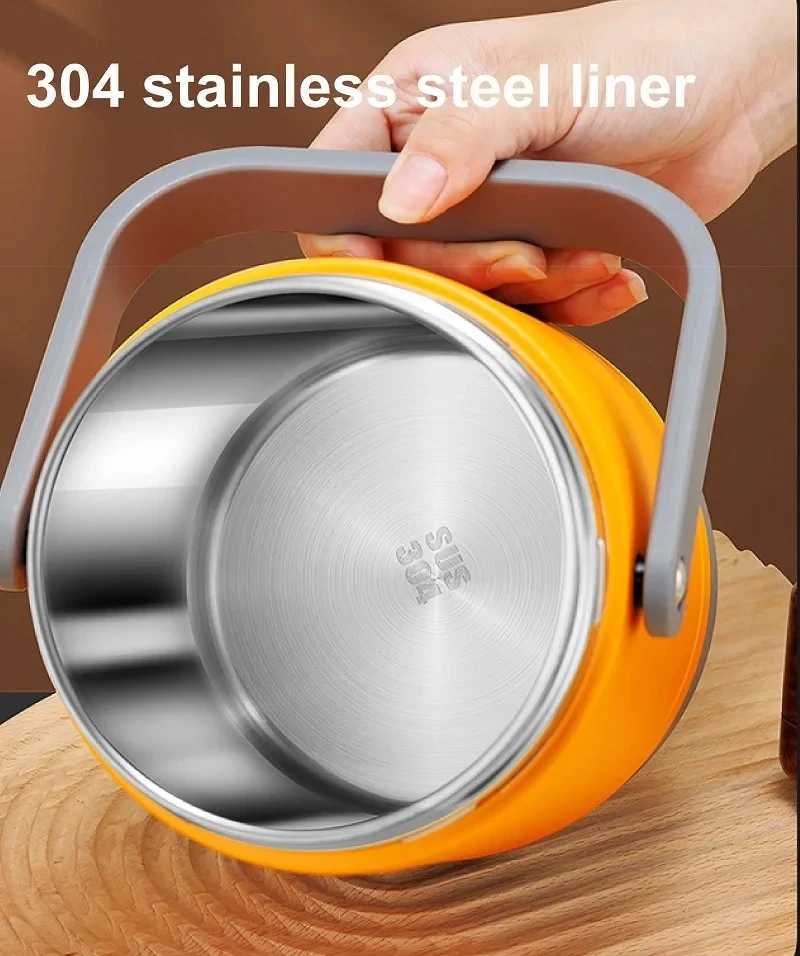 Lunch Box USB Electric Heated Stainless Steel Box Lunch Food Warmer Bento Thermal Boxes for Office School 1.6/2.0L Lunch BoxM240807
