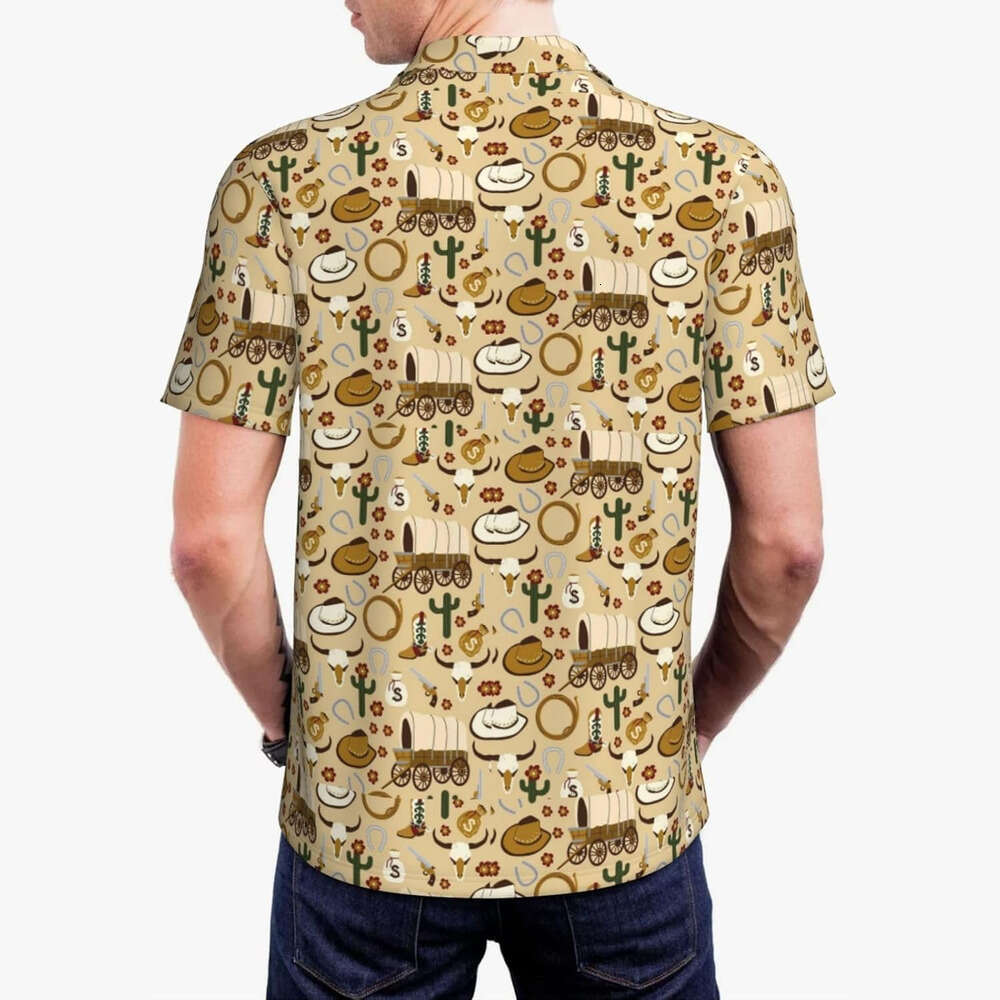 Fashion Mens Polo shirt Wild West Cowboy Print Golf Shirts for Men Dry Fit Performance Short Shirt Polos shirts tshirt Casual tops summer clothes