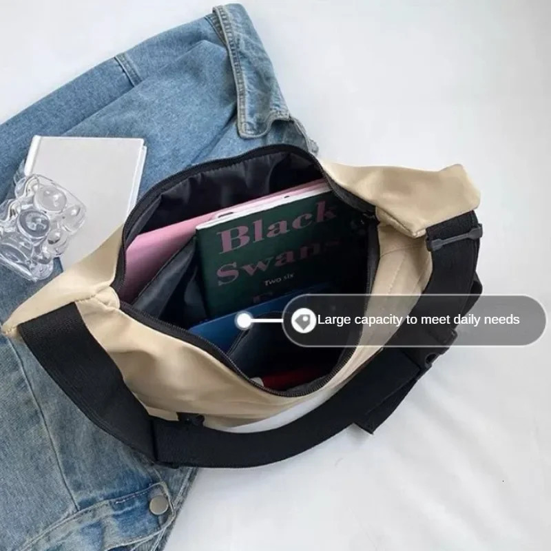 Nylon Tramp Cross Bag Solid Casual Zipper Womens Fashion High Capacity Color Single Shoulder Handbag 240808