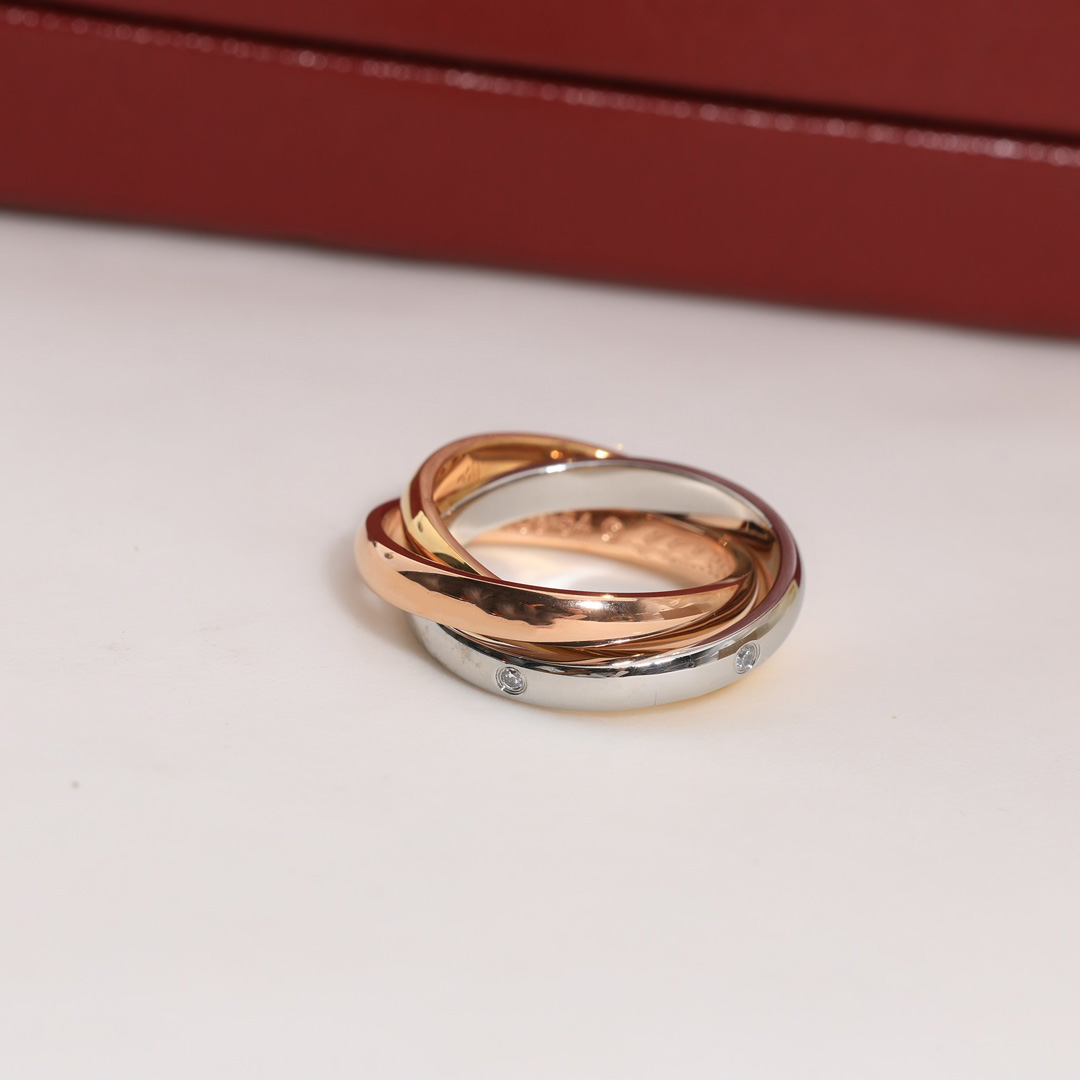 trinity ring Tricyclic crossover for woman designer Couple Size 6 7 8 for man Gold plated 18K diamond T0P quality classic style fashion with box 023