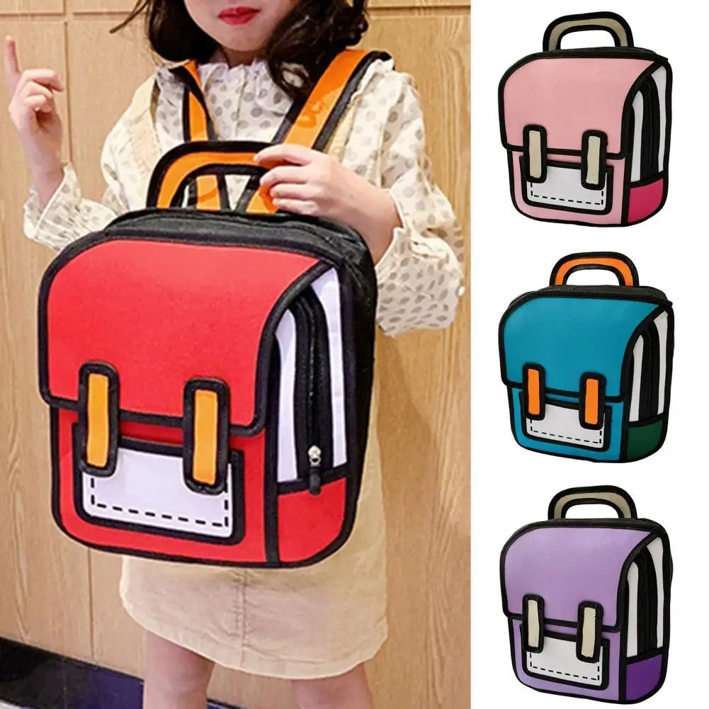 DHwanglijia Creative Comic Bookbag Adjustable Strap Book Storage Lightweight 2D Student Bag Teen designer bag Backpack 240808