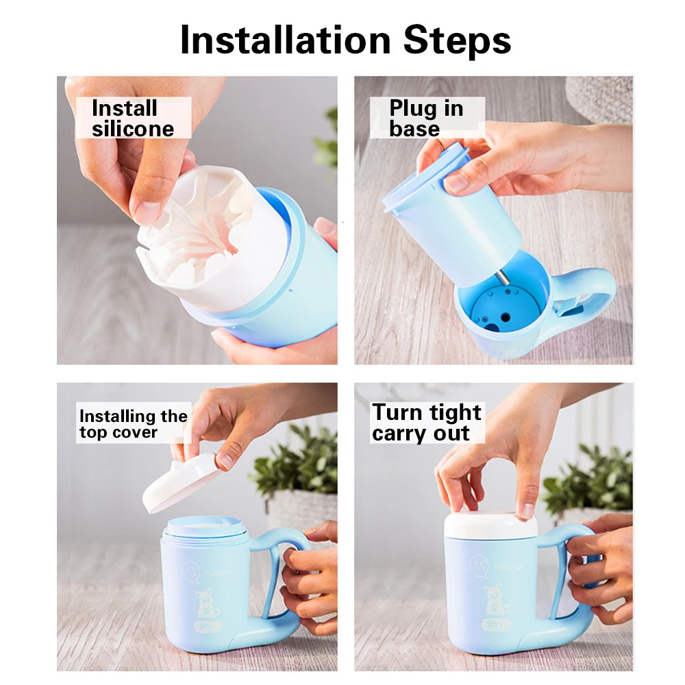 2025 new 360 Soft Outdoor Portable Pet Dog Claw Cleaning Cup Silicone Foot Washing hine One Click Manual Quick for Claws 240808