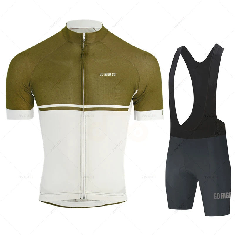 Go Rigo Go Cycling Jersey Set Team Men Summer Short Sleeve Jerseys Bicycle Clothing Bib Shorts Suit Maillot Ropa Ciclismo Hombre 240731