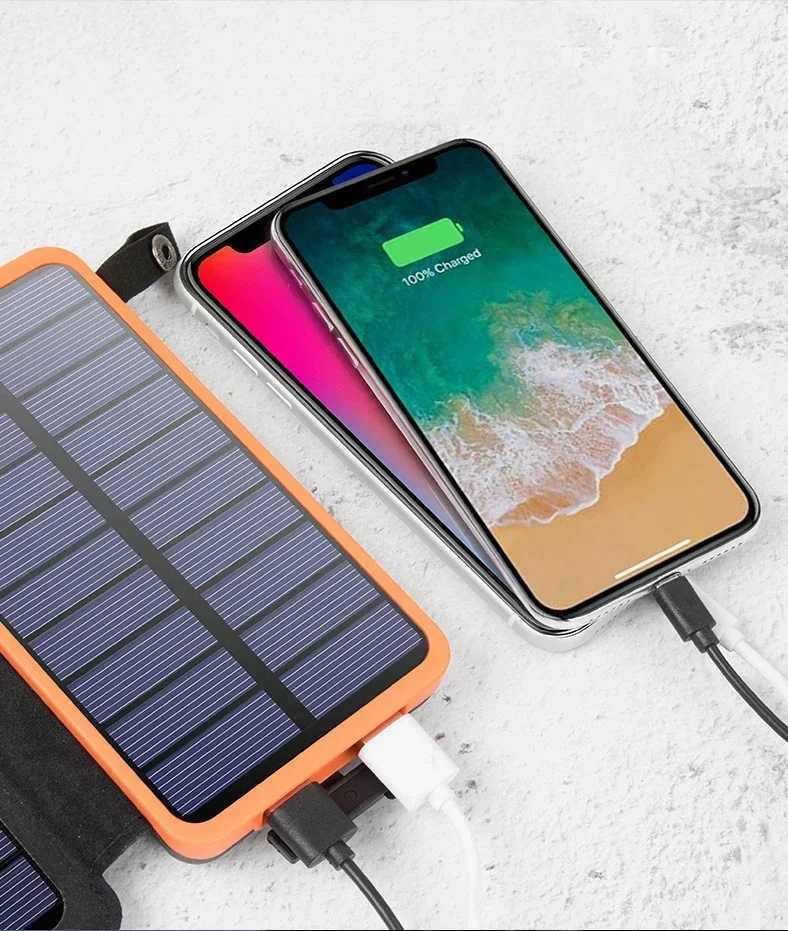 50000mAh Waterproof Solar Power Bank Outdoor Camping Portable Folding Solar Panels 5V 2A USB Output Device Sun Power For iPhoneCL240808
