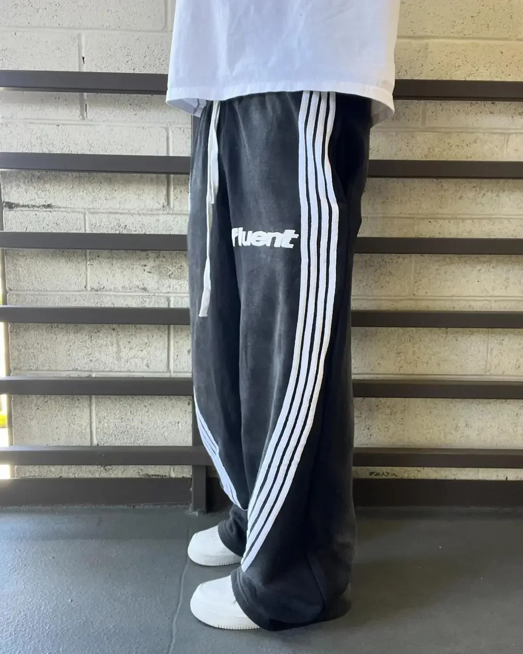 High quality long leg nine pair pants with fashionable stripes knitted casual lace dragged mens summer Y2K 240824