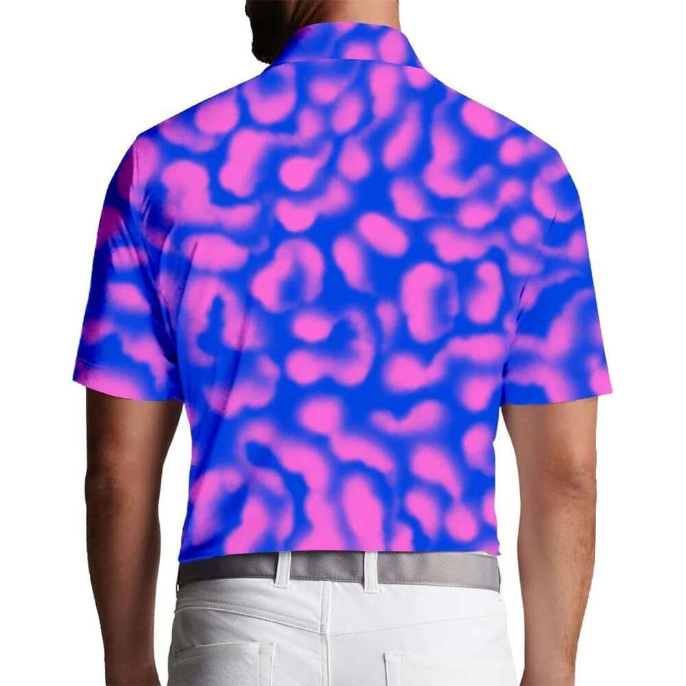 Fashion Mens Polo shirt 3D comfort Printed Moisture Wicking Quick-Dry Golf Shirt polo Shirts for Men Performance tops summer clothes Short ventilate