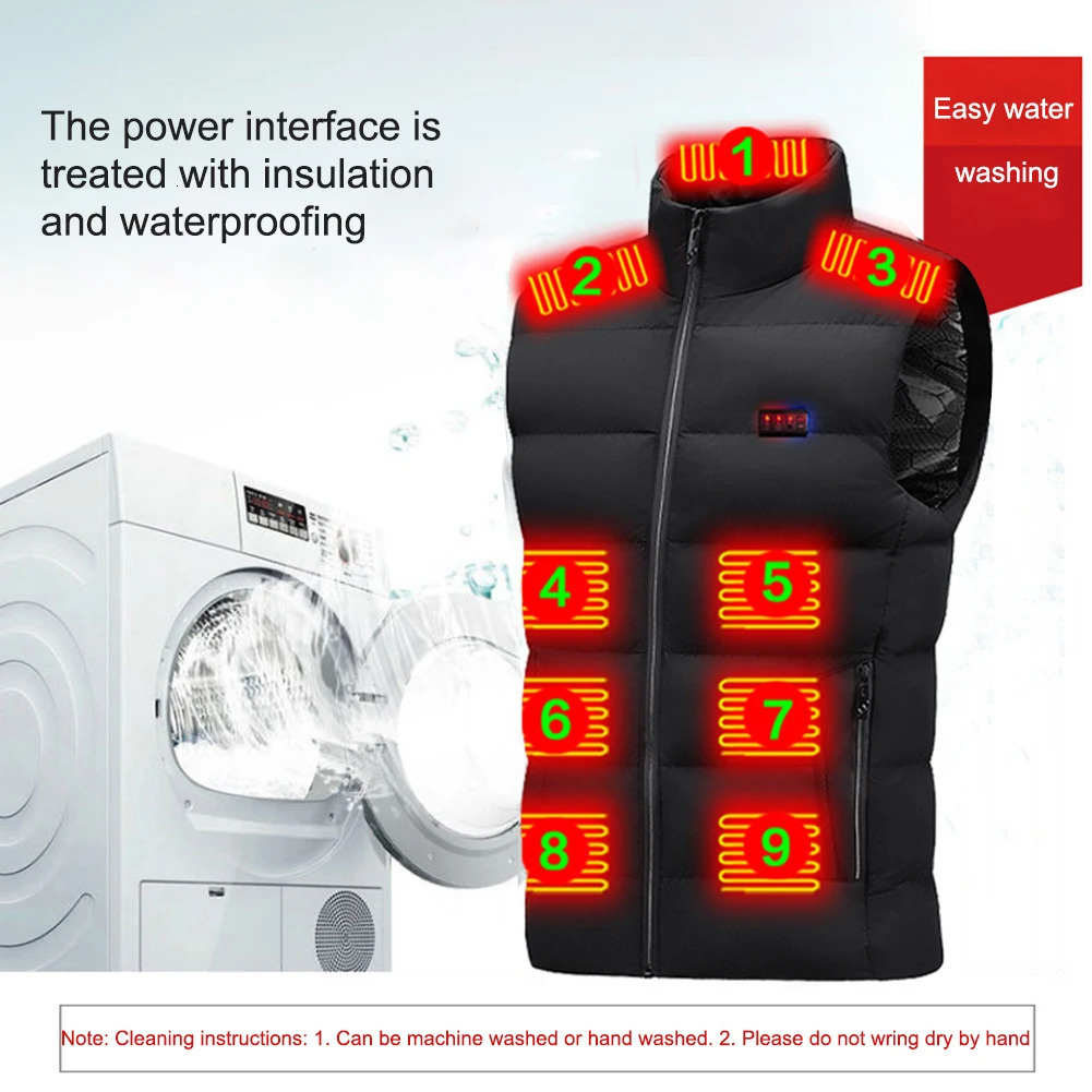 23 Heated Vest Zones Electric Heated Jacket Washable Mens Winter Jacket USB Winter Heating Vest Thermal Clothing Size M-7XL 240808 - view 5