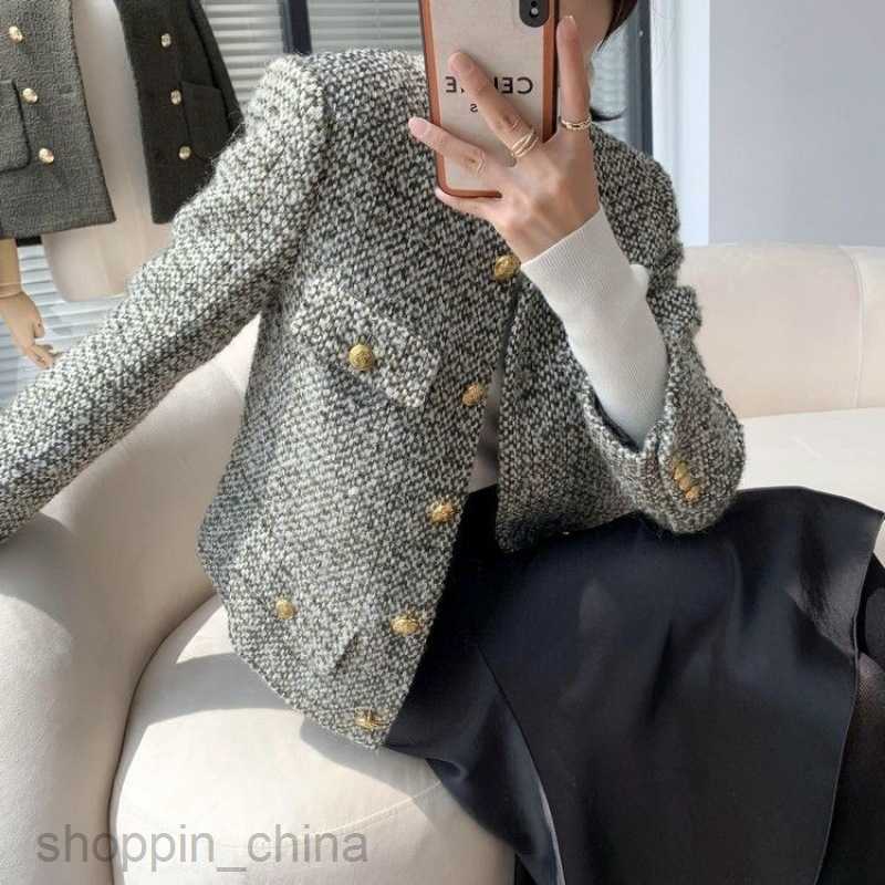 designer Women Jackets Coats fashion Celebrity Temperament Gold Button Coat Women's New Western-style Fashion Versatile Top