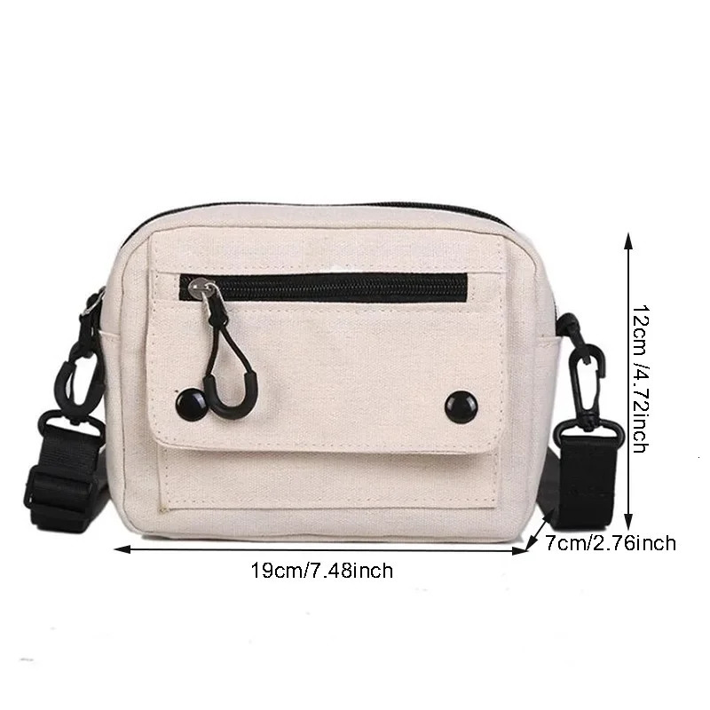 Womens canvas handbag Korean mini student bag mobile phone simple small cross body casual womens zipper shoulder 240808