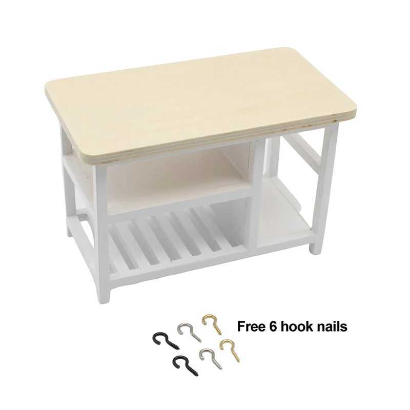 1/12 Doll House Furniture Miniature Wooden Console Table Cabinet Kitchen Room Sideboard Bathroom Living Room Shelf For Dollhouse Y240807