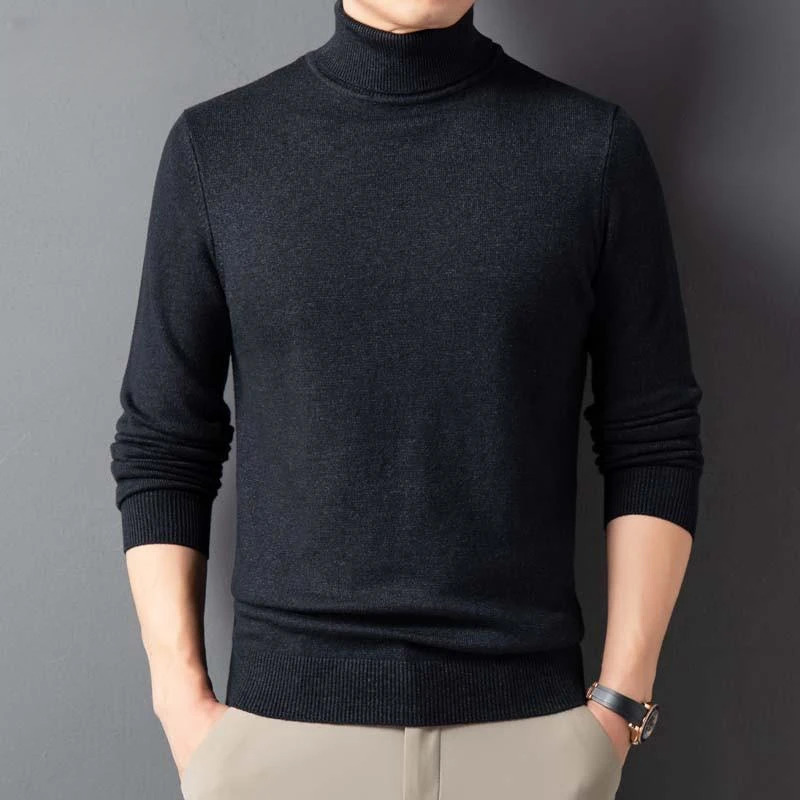 Autumn and Winter Men Cashmere Sweater Mens Wool Pullover High Collar Soft and Warm Pullover Knitted Sweater Mens Sweater 240816