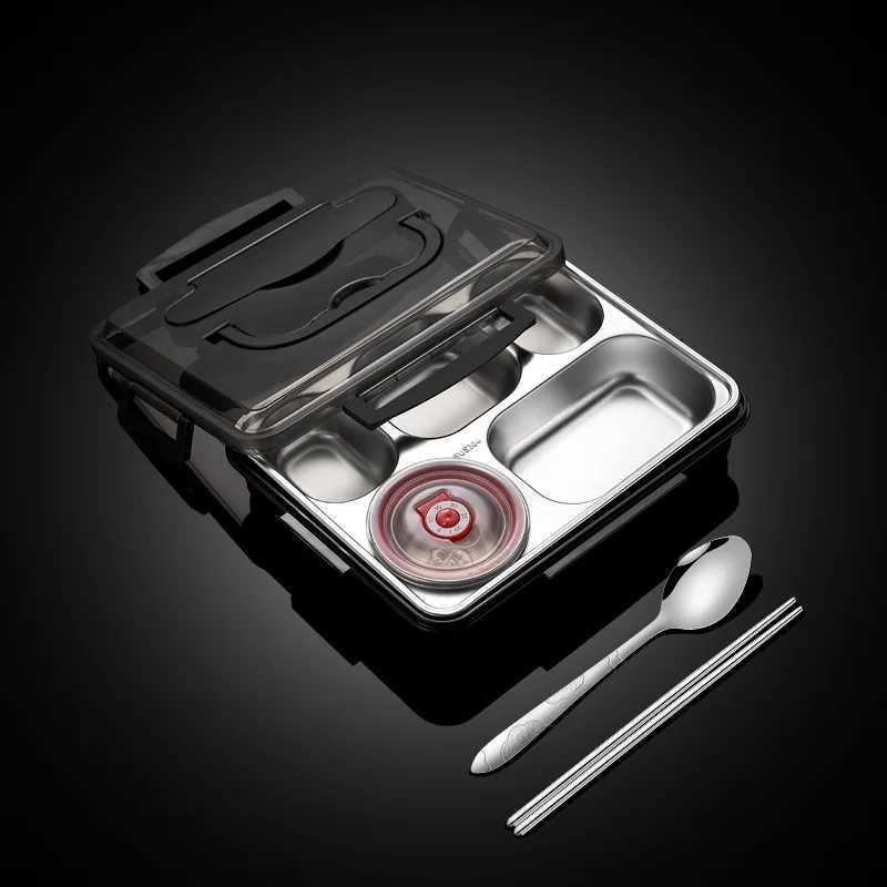 304 Stainless Steel Lunch Box Student Canteen Microwavable Bento Portable Insulation Compartments lunchbox Food ContainersM251121