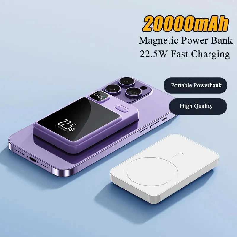 30000mAh Power Bank Magnetic 22.5W Fast Charging PD20W Wireless External Battery Magsafe Powerbank For iPhone 14 Samsung HuaweCL240808