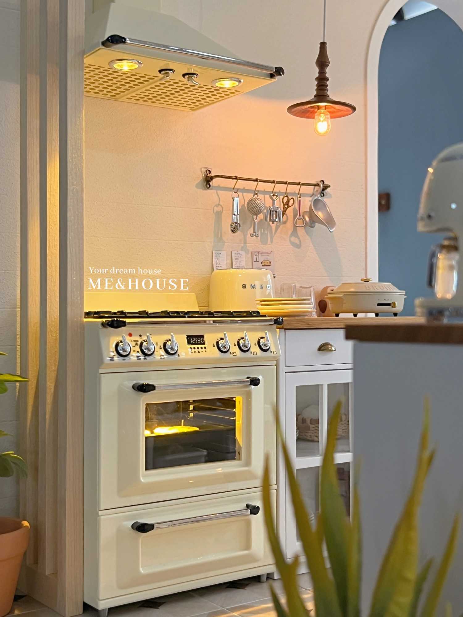 1/6 Doll House Model Furniture Accessories Mini Model Stove and Range Hood Y240807
