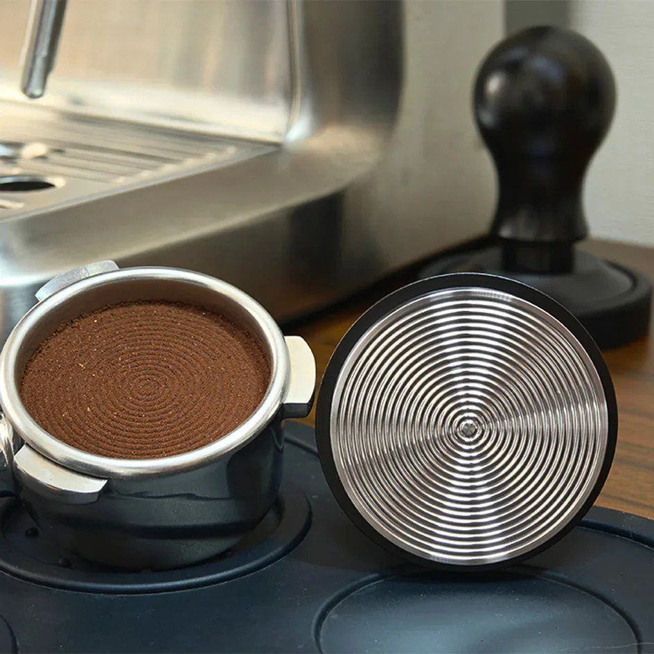 Tamper 58mm Round Handle Coffee Tamper 51mm with Depth indication Ripple Base Calibrated Tamper 54mm Barista Tool 53mm Tampers 240805