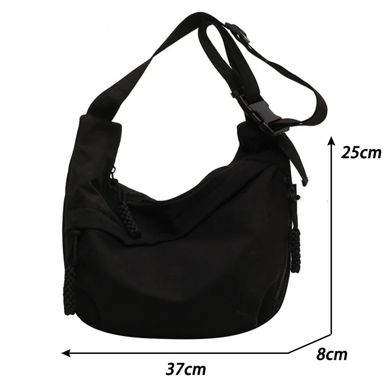 Nylon Tramp Cross Bag Solid Casual Zipper Womens Fashion High Capacity Color Single Shoulder Handbag 240808