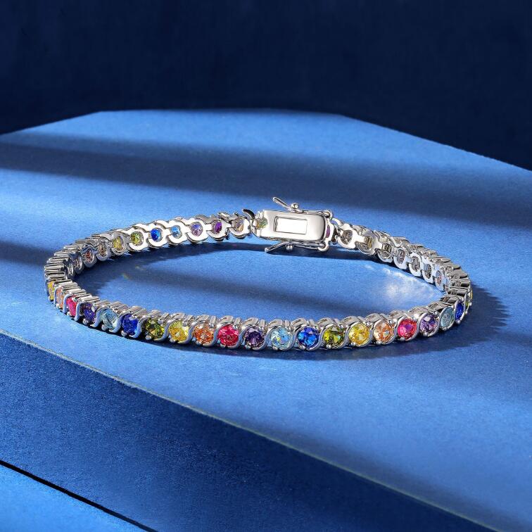 Swwet Cute Wedding Bracelets: 3mm Sterg Sier Fill Round Moissanite Tennis Bangle