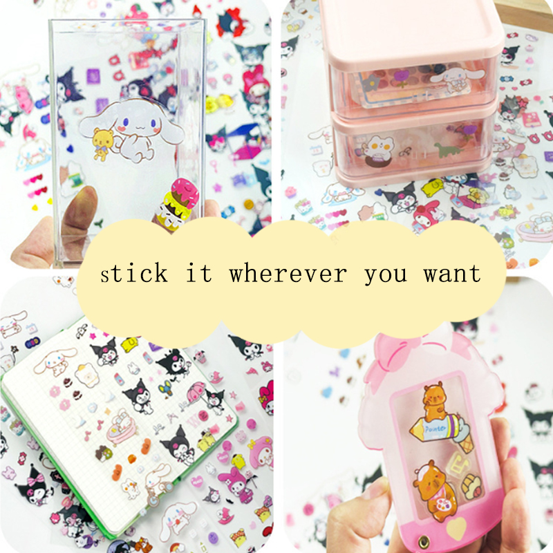 Long strip account stickers come in a variety of styles with built-in die-cutting and no cutting for girls' creativity DIY account stickers