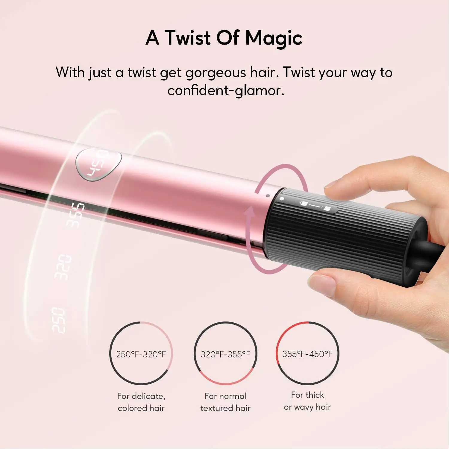 KIPOZI Professional Hair Striaghtner Nano Titanium Instant Heating Flat Iron 2-in-1 Curling Iron Hair Tool with LCD Display Screen W240807