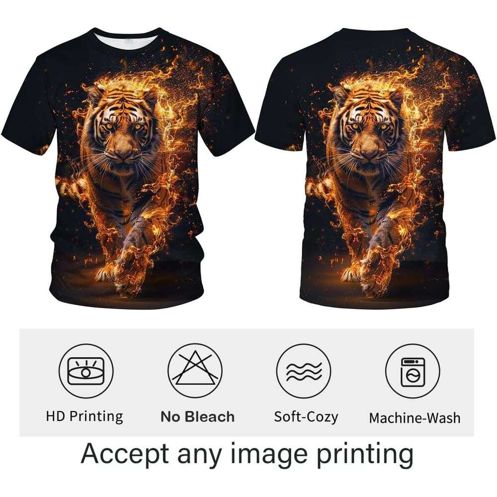 Mens T shirt Novelty Tiger T-Shirt Funny Animal Graphic Tee Shirt shirts tshirt graphic tee Casual tops summer clothes Short sleeve Free shipping