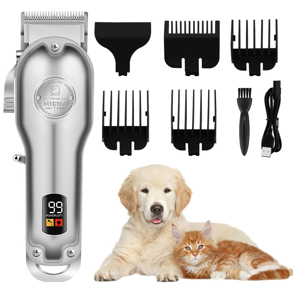 Digital Display Pet Hair Clipper Professional Cutting Machine Dog Hair Trimmer Animal Grooming Shaver Cutter Machine for Cats 240807