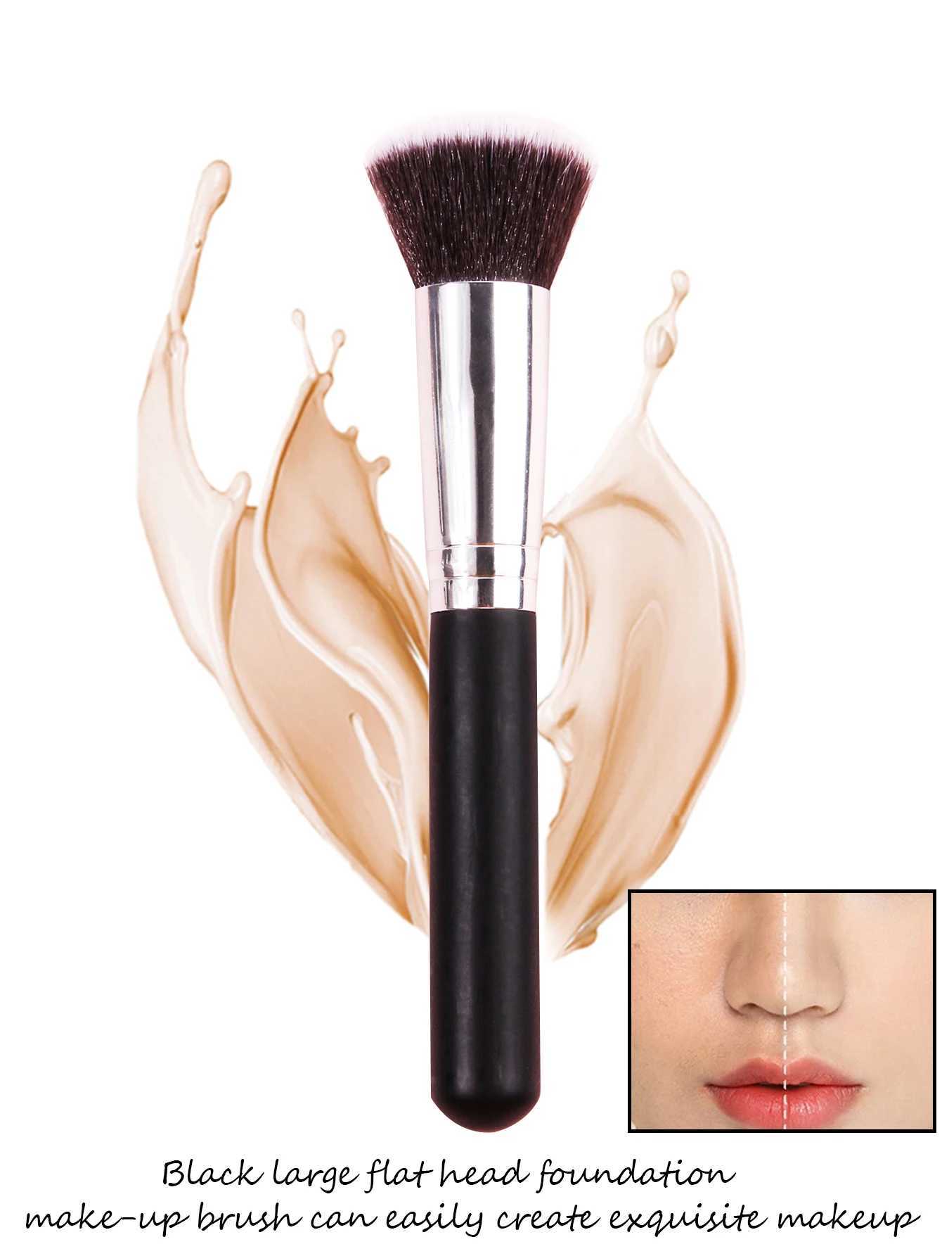 1PCS Flat Top Kabuki Foundation Brush Premium Makeup Brush for Liquid Cream and Powder Buffing Blending and Face Brush Y240807