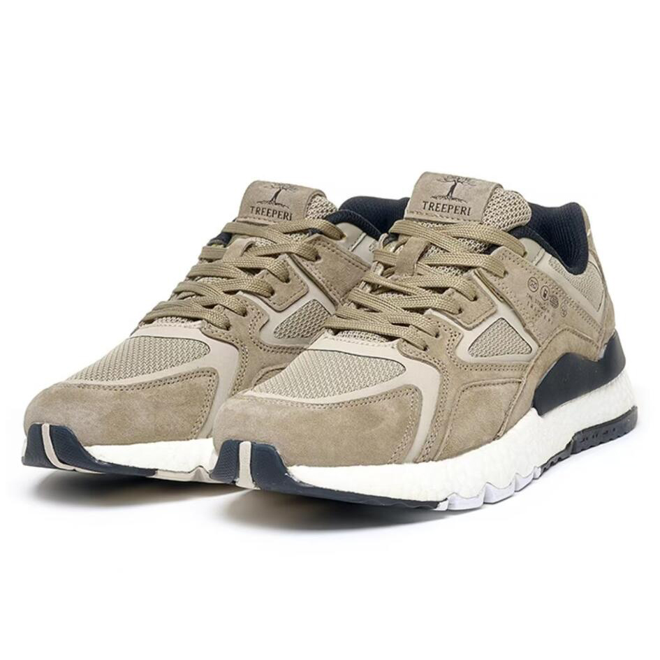 TREEPERI 004 Suede Trainers sneakers black olive mens Light Tan casual shoe Womens lace up life style sports men designer shoes US 5-9.5