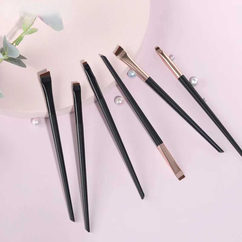 3/6Pcs Eye Makeup Brushes Flat Eyebrow Eyeliner Brush Professional Angled Eyes Brow Pincel Maquiagem Make Up Cosmetic Tools Y240807