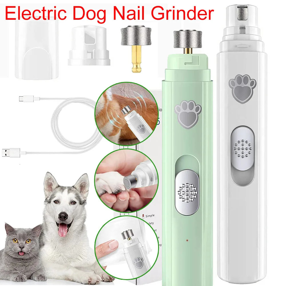 2026 New Electric Dog Grinder USB Rechargeable Painless Pet Clipper Cat Nail Trimmers With Polisher Wheel For Small/Large Dogs 240807 Free Shipping