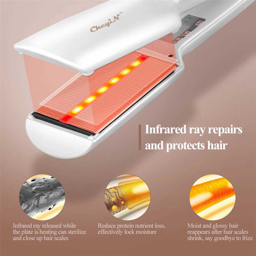 CkeyiN 58mm professional straightener ultra wide straightening plate flat iron electric straightener styling tool W240807