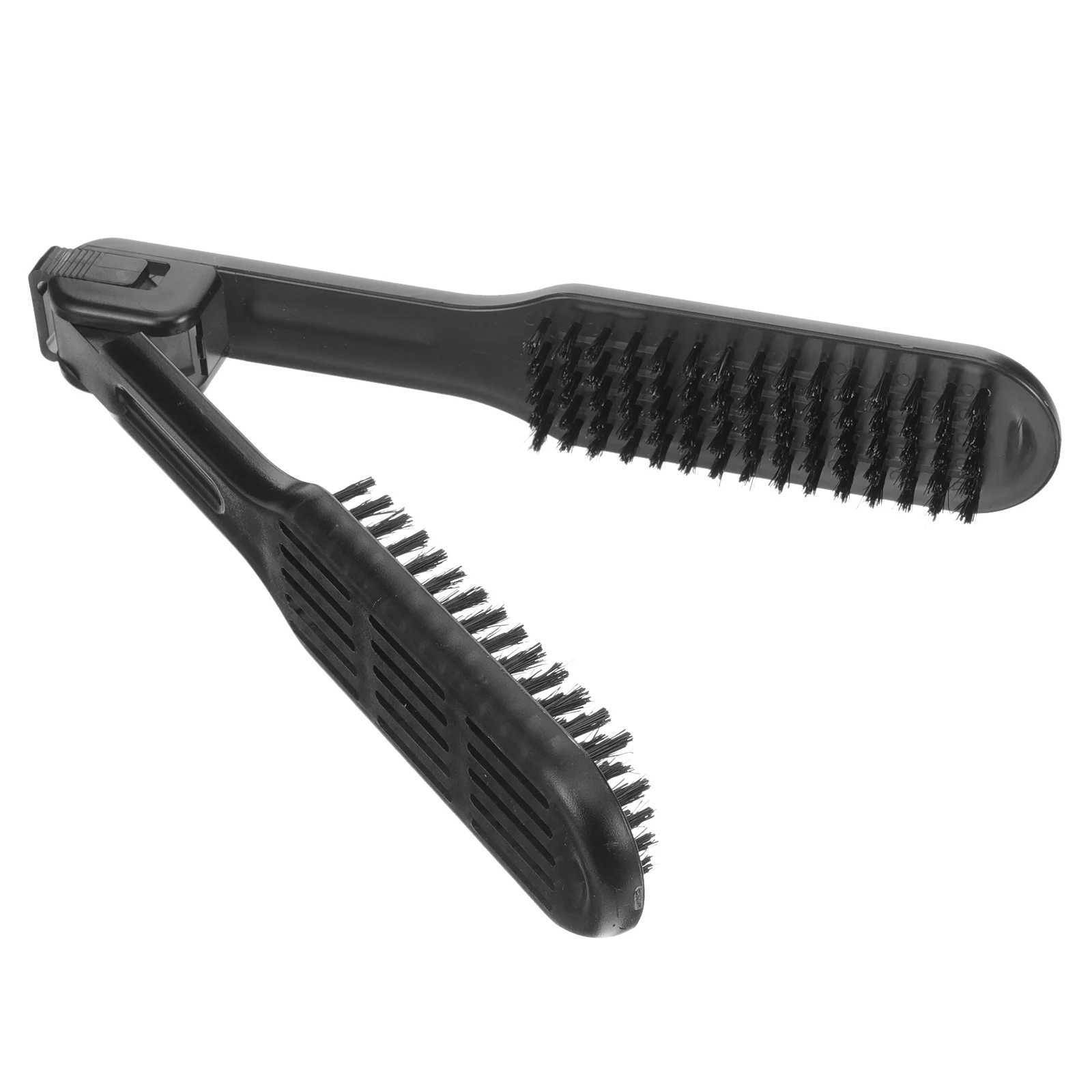 Straight hair brush pocket comb heat-resistant modeling clip mens plastic travel straightener W240807