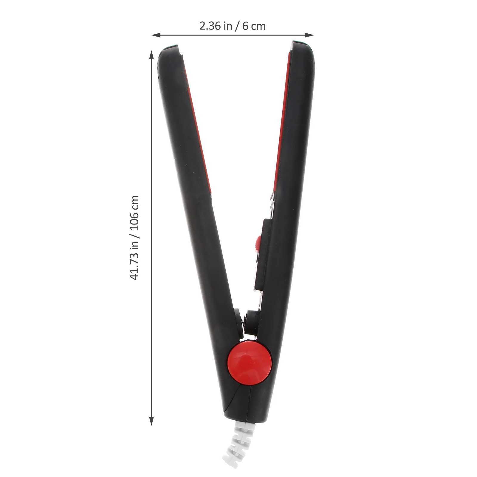 Portable electronic hair straightener travel hair straightener mini hair straightener with Chinese flat plug (black) W240807