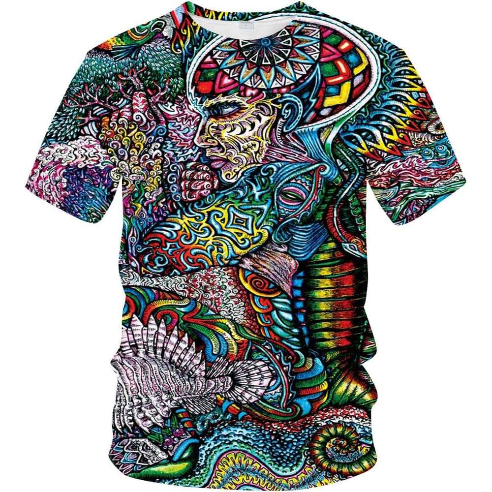 Mens T shirt Unisex Trippy T-Shirt 3D Printed Psychedelic Fashion Funny Pattern Shirt shirts tshirt graphic tee Casual tops summer clothes Short sleev