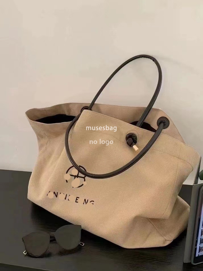 New high quality letter-printed large capacity Tote holiday cotton-linen canvas bag shoulder bag handbag
