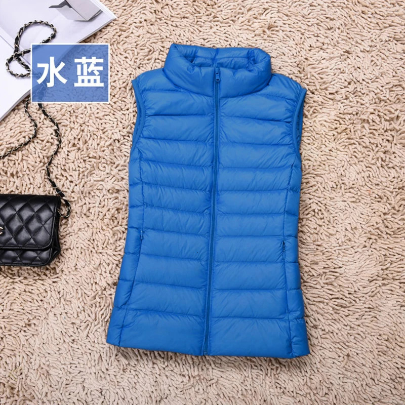 Ultralight Down Vest Women Sleeveless Women Duck Down Waistcoat Puffy Padded Warm Vest Jacket Windproof Warm Portable 240808