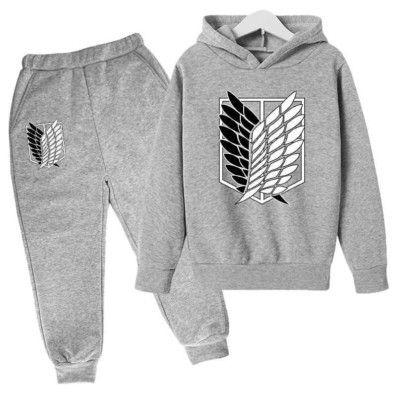 Clothing Sets Japanese Manga Children Spring And Autumn Hoodie Pants Two Piece Suit Boys And Girls Outdoor Sports Set Kid Casual Pullover CoatL488