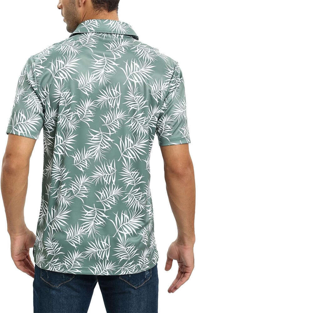 Fashion Mens Polo shirt comfort Golf Shirts for men - Short Performance Print Moisture Wicking Shirt Polos shirts tshirt Casual tops summer clothes