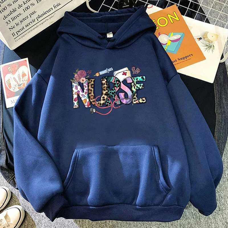 Women's Hoodies Sweatshirts New Fashion Neutral Nurse Printed Hoodie Mens Casual Long Sleeve Hoodie Pulleys Tns Outdoor Sweatshirt Y240808ZOLW