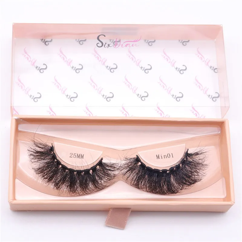 25mm False Eyelash Faux Mink Lashes Long Dramatic 5D Russian D Curl Fluffy Thick Lash Handmade Eye Makeup 10 Styles Cruelty Free