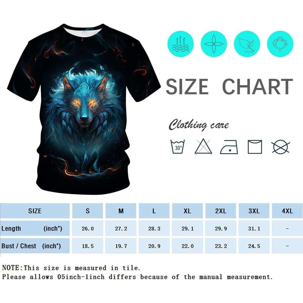 Mens T shirt Funny Wolf Printed T-Shirt Animal Graphic Tee Shirt shirts tshirt graphic tee Casual tops summer clothes Short sleeve Free shipping