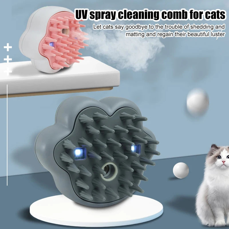 Cat steam brush steam dog brush 4 in 1 electric spray Cat brush used for massage pet grooming comb removal comb real 240807