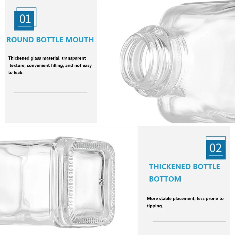2pcs Soap Pump Dispenser Glass Bottle Bathroom Gel Liquid and Shampoo Dispenser Square Glass Bottles with Pumps Soap Container 240807