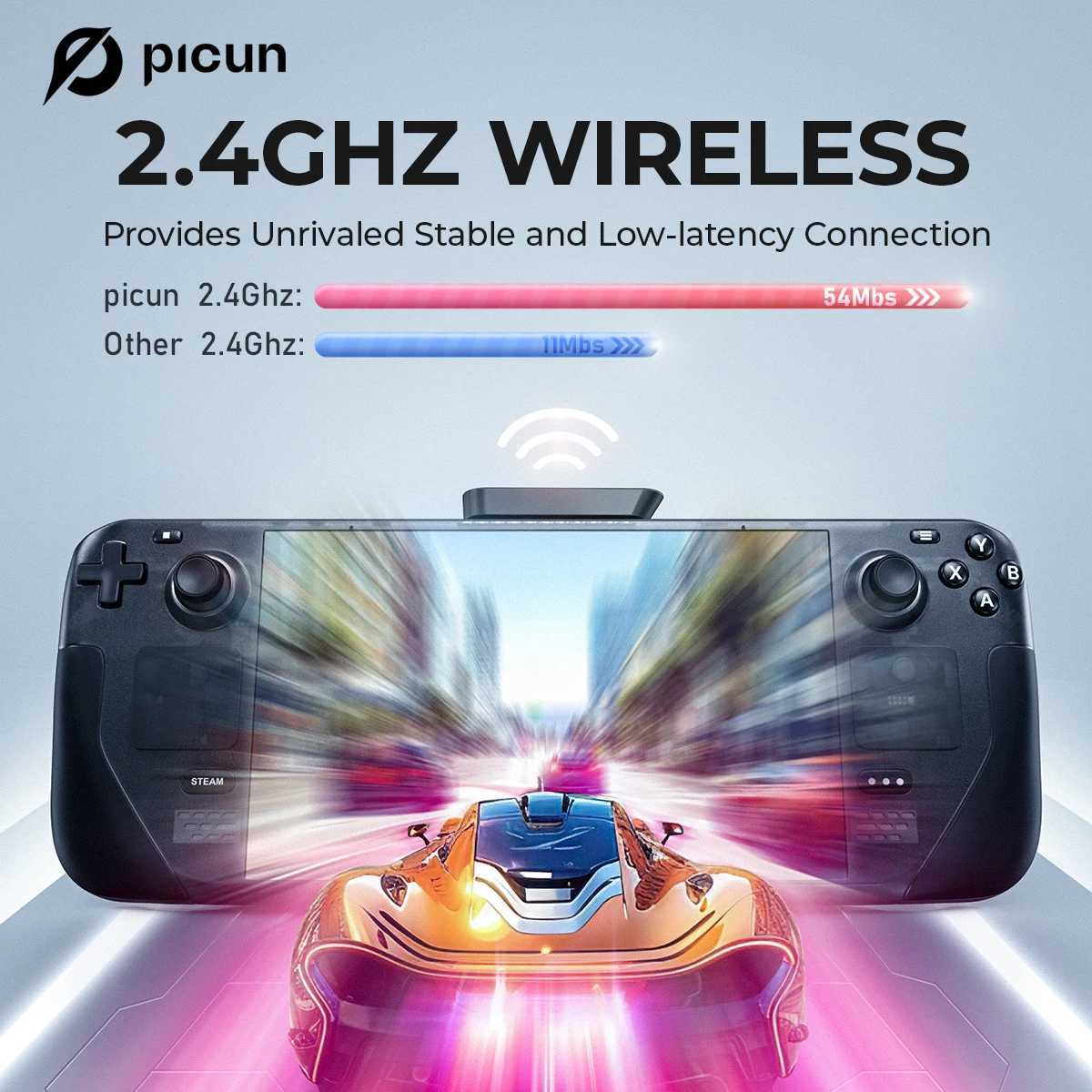 Picun G3 2.4GHz Wireless Gaming Headset Low Latency 53mm 3D Spatial Audio ENC Mic HD Call Bluetooth Headphones for Gamer PC PS5CL240808