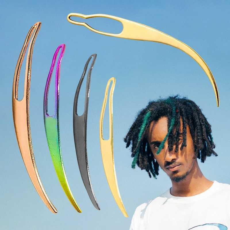 Dreadlocks Curling Hook Braiding Hair Needles Creacent Shape Interlocking Grid Weaving Machine Fashion Hairstyle Metal Hairdressing Tools W240814