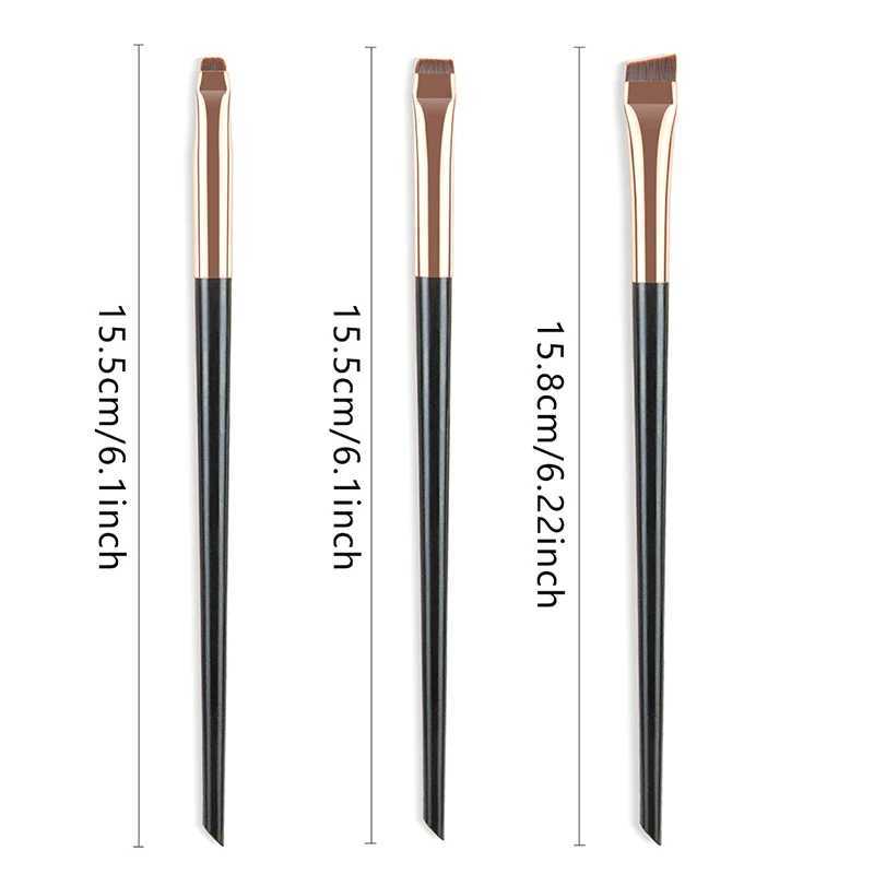 3Pcs Blade Eyeliner Brush Eyebrow Portable Flat Fine Brow Contour Makeup Brushes Cosmetic Beauty Tool Y240807