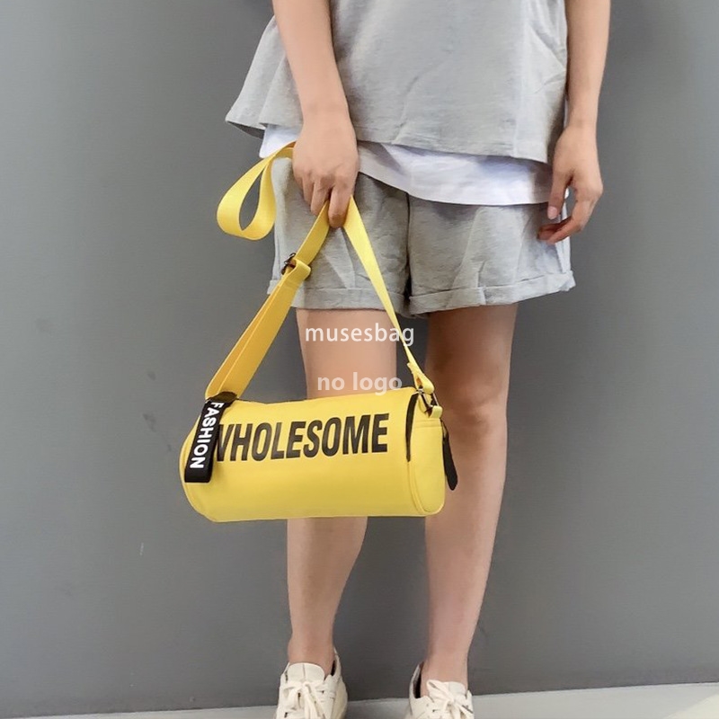 New Oxford cloth cylinder crossbody bag trend printed letter single shoulder women's bag fashion small bag
