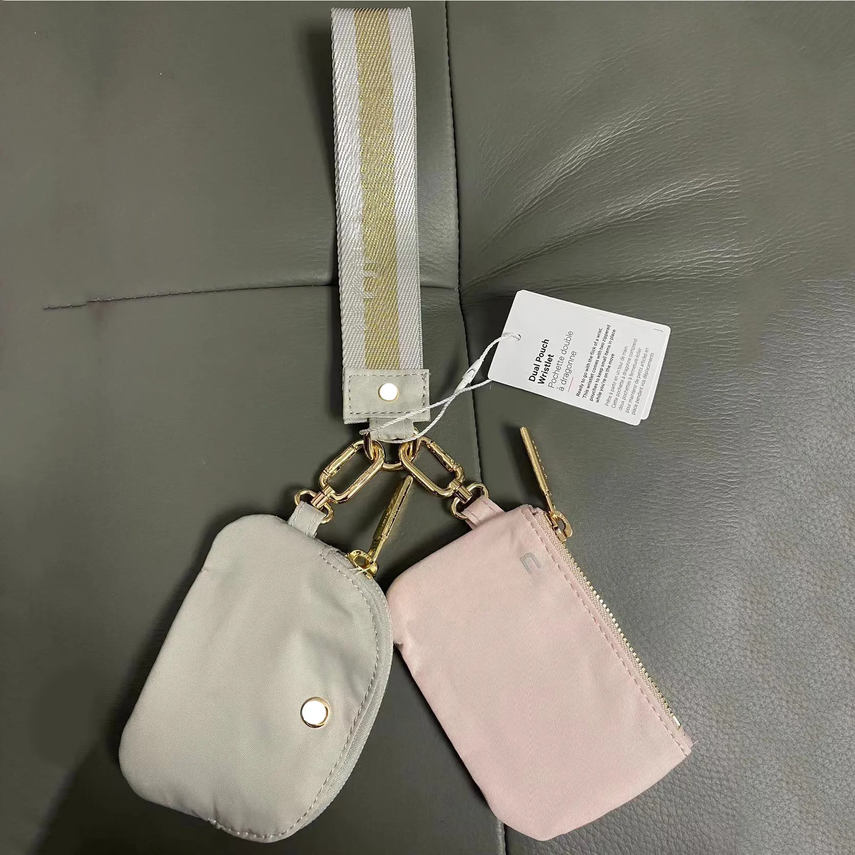 Colours 10 Yoga Bag Dual Pouch Mini Zip Around Wristlet Portable Keychain Wallet Coin Purse Pocket Wholesale