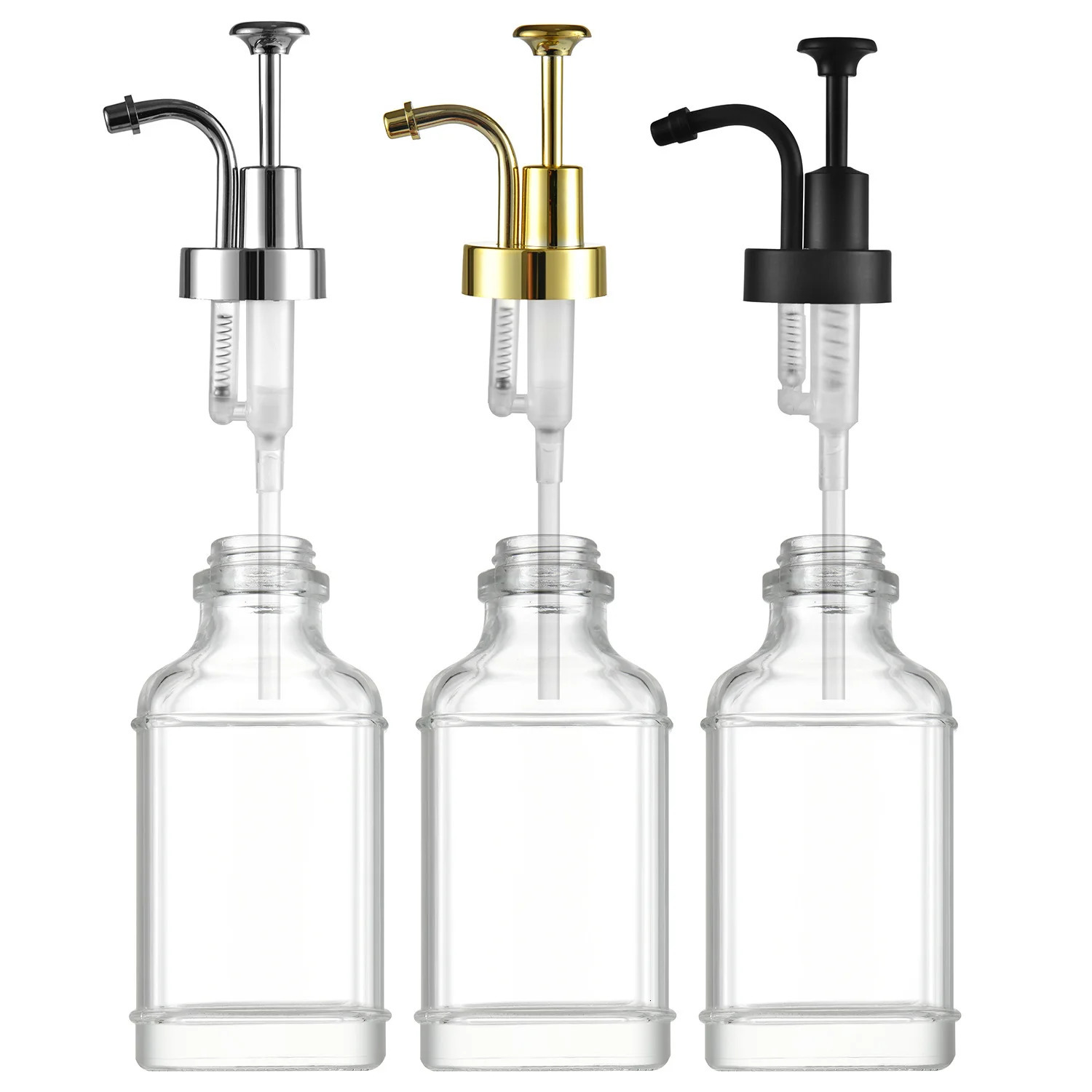 2pcs Soap Pump Dispenser Glass Bottle Bathroom Gel Liquid and Shampoo Dispenser Square Glass Bottles with Pumps Soap Container 240807