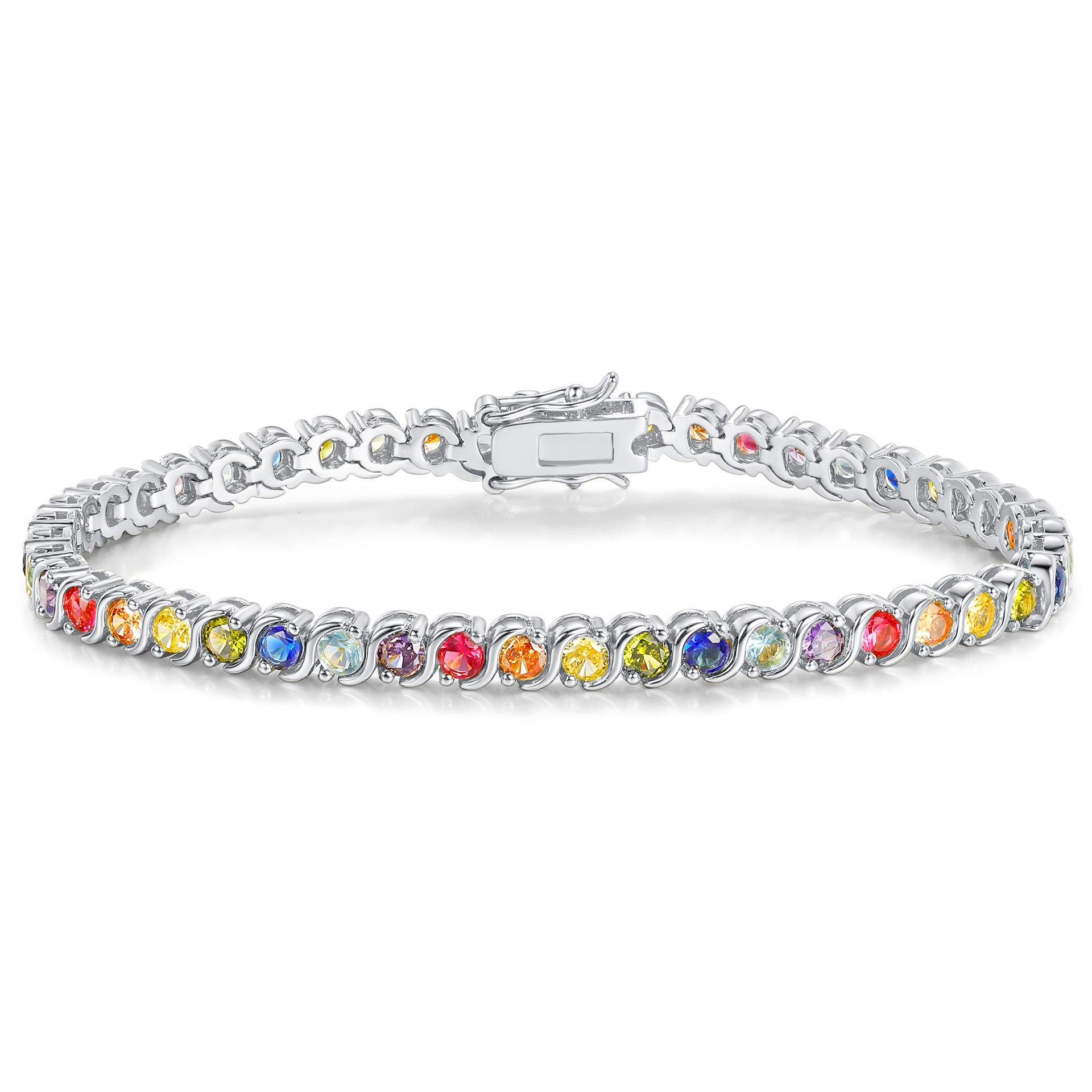 Swwet Cute Wedding Bracelets: 3mm Sterg Sier Fill Round Moissanite Tennis Bangle