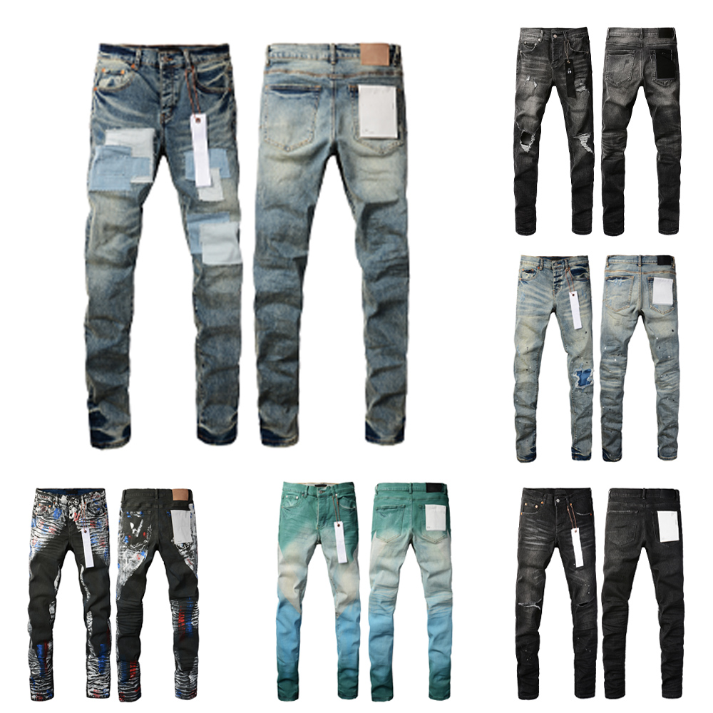 Mens jeans designer high street hole patch jeans print hip hop black jeans black grey white trousers fashion pants high end quality slim fit jeans pants